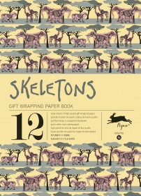 Gift Wrapping Paper Book. Skeletons