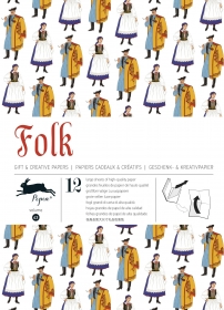 Gift Wrapping Paper Book. Folk